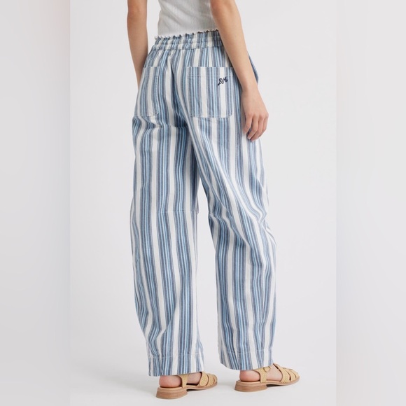 Damson Madder Women's Blue Felix Stripe Organic Cotton Drawstring Jeans - Picture 3 of 11